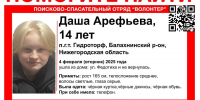 Четырнадцатилетняя девушка пропала в Балахнинском округе - Время Н