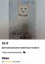Дети начали зарабатывать на рисунках домашних животных