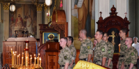 Военнослужащие батальон охраны и обеспечения Приволжского ордена Жукова округа Росгвардии приняли участие в торжественном богослужении в честь князя Владимира в Нижнем Новгороде - Росгвардия