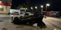 ВАЗ перевернулся на набережной Федоровского сегодня ночью - Время Н