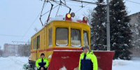 В расчистке трамвайных путей в Нижнем Новгороде задействовано шесть специальных трамваев-снегоочистителей - Правительство Нижегородской области