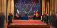 В Росгвардии состоялась торжественная церемония прибивки к древку личного штандарта главы ведомства (видео) - Росгвардия