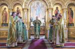В Преображенском соборе Божественную литургию возглавил митрополит Мурманский и Мончегорский Митрофан