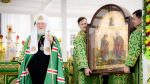 Святейший Патриарх Кирилл совершил Божественную литургию в Серафимо-Дивеевском монастыре