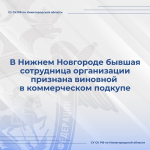 В Нижнем Новгороде бывшая сотрудница организации признана виновной в коммерческом подкупе